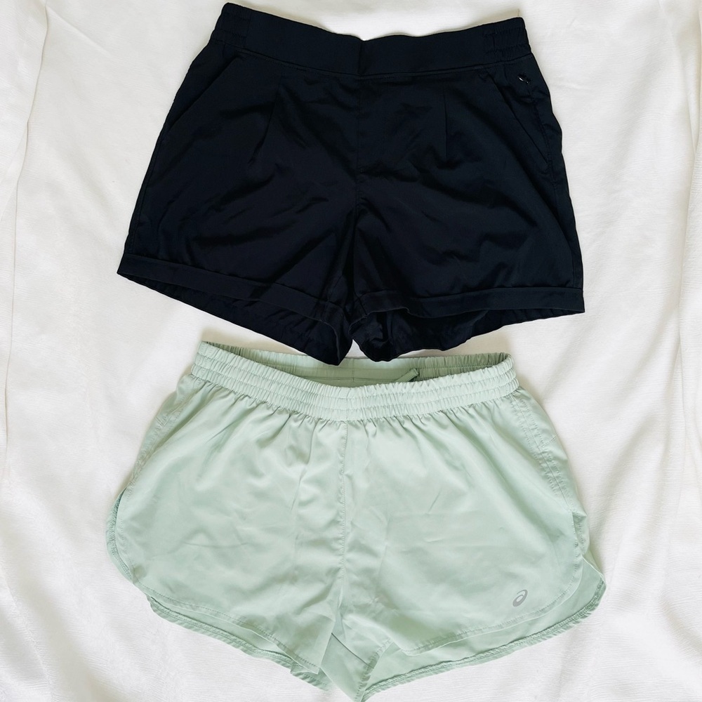 Bundle Asics light Green Athletic Shorts AND RBX black Athletic Shorts M